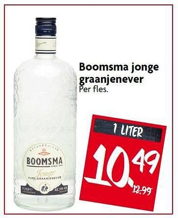 Aanbiedingen Boomsma jonge graanjenever - Boomsma - Geldig van 31/08/2014 tot 06/09/2014 bij Deka Markt