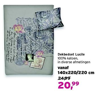 Aanbiedingen Dekbedset lucile 100% katoen, in diverse afmetingen - Huismerk - Leen Bakker - Geldig van 31/08/2014 tot 13/09/2014 bij Leen Bakker