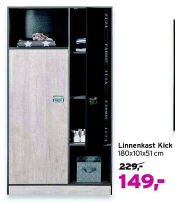Aanbiedingen Linnenkast kick - Huismerk - Leen Bakker - Geldig van 31/08/2014 tot 13/09/2014 bij Leen Bakker