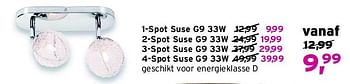 Aanbiedingen 1-spot suse g9 33w - Huismerk - Leen Bakker - Geldig van 31/08/2014 tot 13/09/2014 bij Leen Bakker