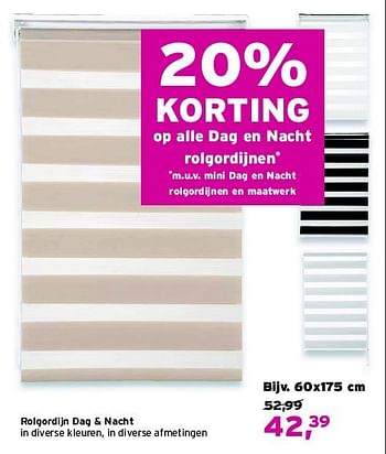 Aanbiedingen Rolgordijn dag + nacht - Huismerk - Leen Bakker - Geldig van 31/08/2014 tot 13/09/2014 bij Leen Bakker