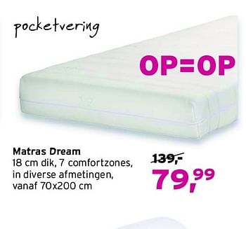 Aanbiedingen Matras dream - Huismerk - Leen Bakker - Geldig van 31/08/2014 tot 13/09/2014 bij Leen Bakker