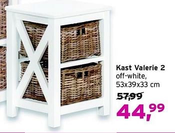 Aanbiedingen Kast valerie 2 off-white - Huismerk - Leen Bakker - Geldig van 31/08/2014 tot 13/09/2014 bij Leen Bakker