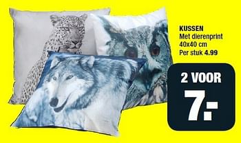 Aanbiedingen Kussen met dierenprint - Huismerk - Big Bazar - Geldig van 01/09/2014 tot 07/09/2014 bij Big Bazar