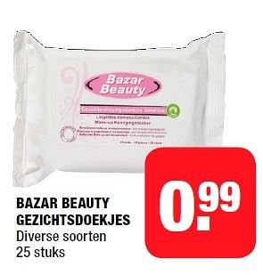 Aanbiedingen Bazar beauty gezichtsdoekjes - Huismerk - Big Bazar - Geldig van 01/09/2014 tot 07/09/2014 bij Big Bazar