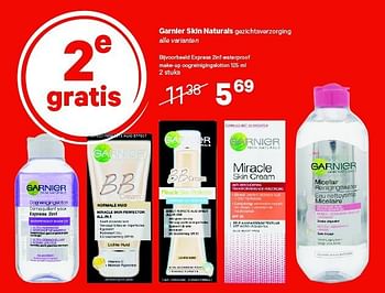 Aanbiedingen Express 2in1 waterproof make-up oogreinigingslotion - Garnier - Geldig van 01/09/2014 tot 14/09/2014 bij Etos