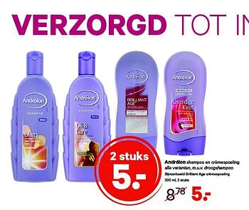 Aanbiedingen Andrélon shampoo en crèmespoeling - Andrelon - Geldig van 01/09/2014 tot 14/09/2014 bij Etos