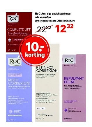 Aanbiedingen Roc anti-age gezichtscrèmes - Roc - Geldig van 01/09/2014 tot 14/09/2014 bij Etos
