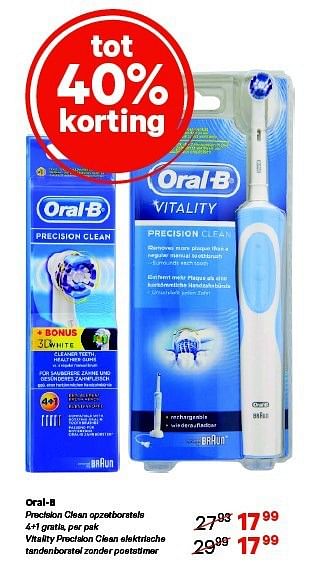 Aanbiedingen Oral-b precision clean opzetborstels - Oral-B - Geldig van 01/09/2014 tot 14/09/2014 bij Etos