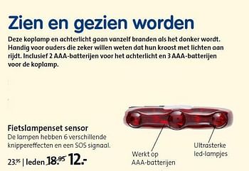 Aanbiedingen Fietslampenset sensor - Huismerk - ANWB - Geldig van 01/09/2014 tot 14/09/2014 bij ANWB