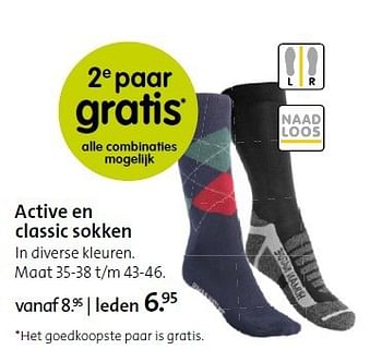 Aanbiedingen Active en classic sokken - Huismerk - ANWB - Geldig van 01/09/2014 tot 14/09/2014 bij ANWB