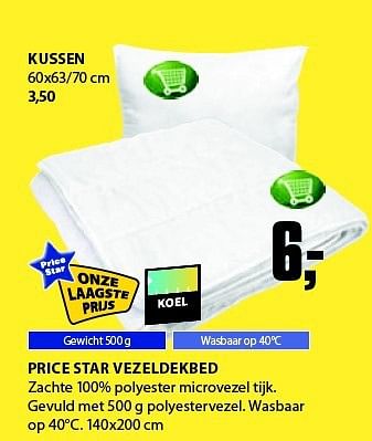 Aanbiedingen Price star vezeldekbed - Huismerk - Jysk - Geldig van 01/09/2014 tot 14/09/2014 bij Jysk