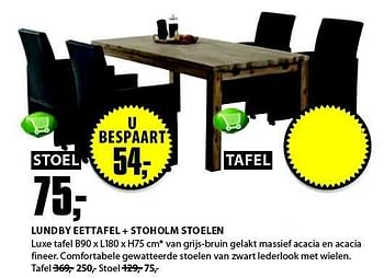 Aanbiedingen Lundby eettafel + stoholm stoelen - Huismerk - Jysk - Geldig van 01/09/2014 tot 14/09/2014 bij Jysk