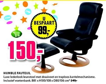 Aanbiedingen Humble fauteuil - Huismerk - Jysk - Geldig van 01/09/2014 tot 14/09/2014 bij Jysk