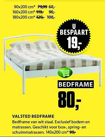 Aanbiedingen Valsted bedframe - Huismerk - Jysk - Geldig van 01/09/2014 tot 14/09/2014 bij Jysk