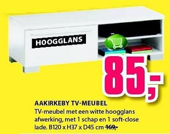 Aanbiedingen Aakirkeby tv-meubel - Huismerk - Jysk - Geldig van 01/09/2014 tot 14/09/2014 bij Jysk