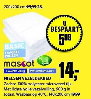 Aanbiedingen Nielsen vezeldekbed - Mascot - Geldig van 01/09/2014 tot 14/09/2014 bij Jysk