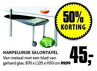 Aanbiedingen Harpelunde salontafel - Huismerk - Jysk - Geldig van 01/09/2014 tot 14/09/2014 bij Jysk
