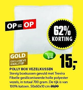 Aanbiedingen Polly box vezelkussen - Gold - Geldig van 01/09/2014 tot 14/09/2014 bij Jysk