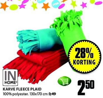 Aanbiedingen Karve fleece plaid - IN Home - Geldig van 01/09/2014 tot 14/09/2014 bij Jysk