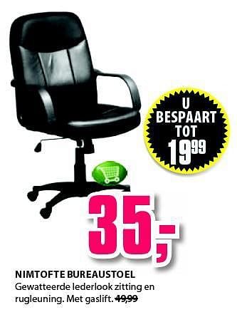 Aanbiedingen Nimtofte bureaustoel - Huismerk - Jysk - Geldig van 01/09/2014 tot 14/09/2014 bij Jysk