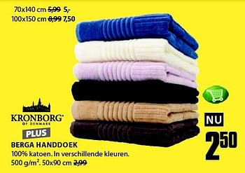 Aanbiedingen Berga handdoek - Kronborg - Geldig van 01/09/2014 tot 14/09/2014 bij Jysk