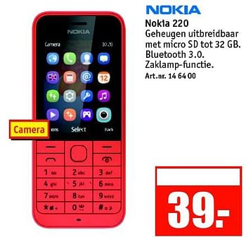 Aanbiedingen Nokia 220 - Nokia - Geldig van 01/09/2014 tot 14/09/2014 bij Kijkshop
