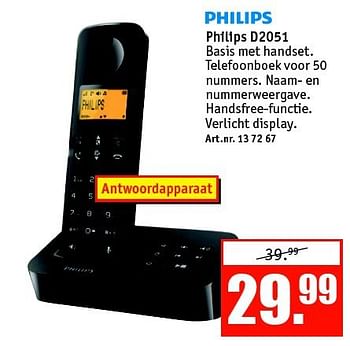Aanbiedingen Philips d2051 - Philips - Geldig van 01/09/2014 tot 14/09/2014 bij Kijkshop