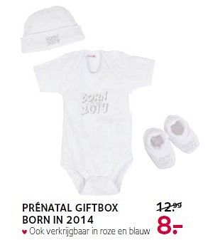 Aanbiedingen Prénatal giftbox born in 2014 - Huismerk - Prenatal - Geldig van 01/09/2014 tot 21/09/2014 bij Prenatal
