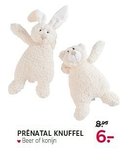 Aanbiedingen Prénatal knuffel - Huismerk - Prenatal - Geldig van 01/09/2014 tot 21/09/2014 bij Prenatal