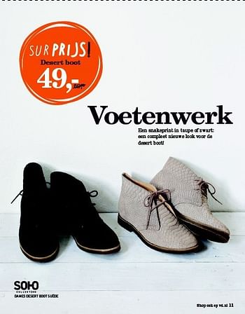 Aanbiedingen Voetenwerk - Soho - Geldig van 01/09/2014 tot 21/09/2014 bij Vroom & Dreesman