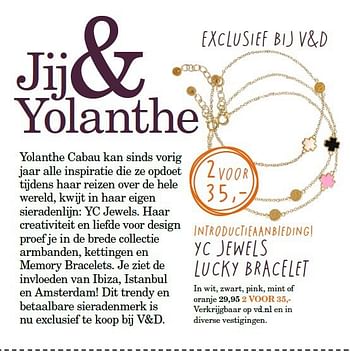 Aanbiedingen Yc jewels lucky bracelet - YC Jewels - Geldig van 01/09/2014 tot 21/09/2014 bij Vroom & Dreesman