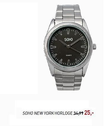 Aanbiedingen Soho newyork horloge - Soho - Geldig van 01/09/2014 tot 21/09/2014 bij Vroom & Dreesman