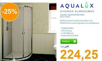 Aanbiedingen Aqualux aqua4 douchecabine ha1174021 - Aqualux - Geldig van 01/09/2014 tot 30/09/2014 bij Sanitairwinkel