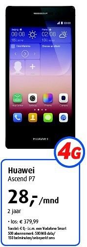 Aanbiedingen Huawei ascend p7 - Huawei - Geldig van 01/09/2014 tot 05/10/2014 bij Belcompany