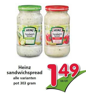 Aanbiedingen Heinz sandwichspread - Heinz - Geldig van 04/09/2014 tot 10/09/2014 bij Attent
