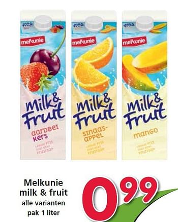 Aanbiedingen Melkunie milk + fruit - Melkunie - Geldig van 04/09/2014 tot 10/09/2014 bij Attent