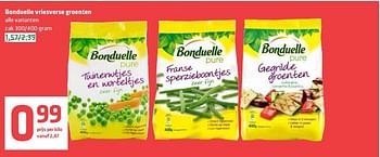 Aanbiedingen Bonduelle vriesverse groenten - Bonduelle - Geldig van 04/09/2014 tot 10/09/2014 bij Spar