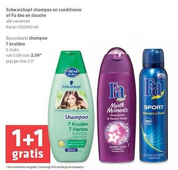 Aanbiedingen Shampoo 7 kruiden - Fa - Geldig van 04/09/2014 tot 10/09/2014 bij Spar