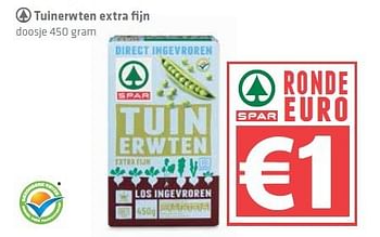 Aanbiedingen Tuinerwten extra fijn - Spar - Geldig van 04/09/2014 tot 10/09/2014 bij Spar