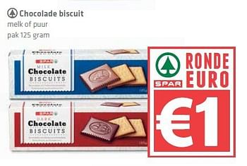 Aanbiedingen Chocolade biscuit - Spar - Geldig van 04/09/2014 tot 10/09/2014 bij Spar