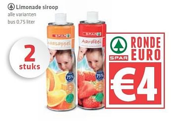 Aanbiedingen Limonade siroop - Spar - Geldig van 04/09/2014 tot 10/09/2014 bij Spar