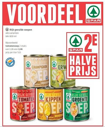 Aanbiedingen Rijk gevulde soepen - Spar - Geldig van 04/09/2014 tot 10/09/2014 bij Spar