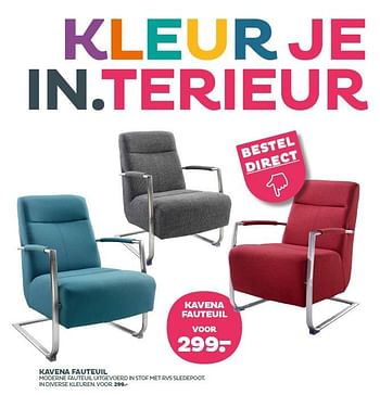 Aanbiedingen Kavena fauteuil - Huismerk - INhouse - Geldig van 05/09/2014 tot 12/09/2014 bij INhouse