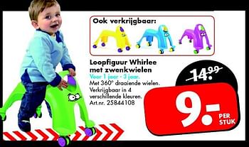 Aanbiedingen Loopfiguur whirlee met zwenkwielen - Huismerk - Bart Smit - Geldig van 06/09/2014 tot 21/09/2014 bij Bart Smit