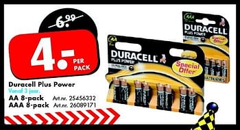 Aanbiedingen Duracell plus power - Duracell - Geldig van 06/09/2014 tot 21/09/2014 bij Bart Smit