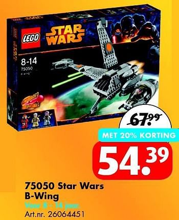 Aanbiedingen Lego 75050 star wars b-wing - Lego - Geldig van 06/09/2014 tot 21/09/2014 bij Bart Smit
