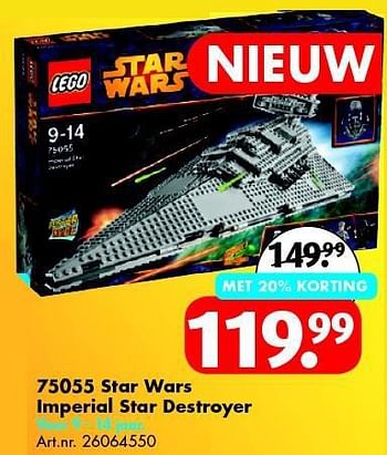 Aanbiedingen Lego 75055 star wars imperial star destroyer - Lego - Geldig van 06/09/2014 tot 21/09/2014 bij Bart Smit