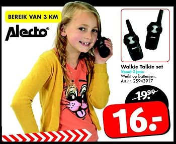 Aanbiedingen Alecto walkie talkie set - Alecto - Geldig van 06/09/2014 tot 21/09/2014 bij Bart Smit