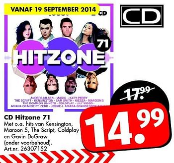 Aanbiedingen Cd hitzone 71 - Huismerk - Bart Smit - Geldig van 06/09/2014 tot 21/09/2014 bij Bart Smit